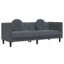 Dark gray velvet 3-seater sofa with cushions by , Sofas - Ref: Foro24-372643, Price: 247,05 €, Discount: %