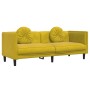 Yellow velvet 3-seater sofa with cushions by , Sofas - Ref: Foro24-372648, Price: 286,37 €, Discount: %