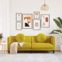 Yellow velvet 3-seater sofa with cushions by , Sofas - Ref: Foro24-372648, Price: 286,37 €, Discount: %