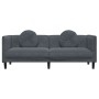 Dark gray velvet 3-seater sofa with cushions by , Sofas - Ref: Foro24-372643, Price: 247,05 €, Discount: %