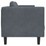 Dark gray velvet 3-seater sofa with cushions by , Sofas - Ref: Foro24-372643, Price: 247,05 €, Discount: %