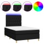 Box spring bed with mattress and LED lights black fabric 120x190 cm by , Beds and slatted bases - Ref: Foro24-3270269, Price:...