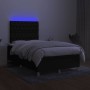 Box spring bed with mattress and LED lights black fabric 120x190 cm by , Beds and slatted bases - Ref: Foro24-3270269, Price:...