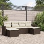 6-piece garden sofa set and brown synthetic rattan cushions by , Garden sets - Ref: Foro24-3219313, Price: 359,99 €, Discount: %