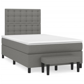 Box spring bed with dark gray fabric mattress 120x190 cm by , Beds and slatted bases - Ref: Foro24-3270384, Price: 438,99 €, ...