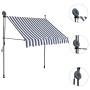 Manual retractable awning with blue and white LED 200 cm by vidaXL, Awnings - Ref: Foro24-145843, Price: 82,68 €, Discount: %