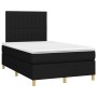 Boxspringbett mit Matratze und LED-Leuchten aus schwarzem Stoff 120x190 cm von , Betten und Lattenroste - Ref: Foro24-3270262...