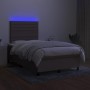 Cama box spring con colchón y LED tela gris taupe 120x190 cm de , Camas y somieres - Ref: Foro24-3270208, Precio: 419,58 €, D...