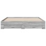 Sonoma gray engineered wood bed with drawers 200x200 cm by , Beds and slatted bases - Ref: Foro24-3280361, Price: 211,90 €, D...