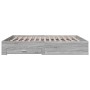 Sonoma gray engineered wood bed with drawers 200x200 cm by , Beds and slatted bases - Ref: Foro24-3280361, Price: 211,90 €, D...