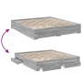 Cama con cajones madera ingeniería gris Sonoma 200x200 cm de , Camas y somieres - Ref: Foro24-3280361, Precio: 211,90 €, Desc...