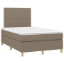 Cama box spring con colchón y LED tela gris taupe 120x190 cm de , Camas y somieres - Ref: Foro24-3270243, Precio: 415,79 €, D...