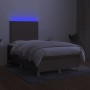 Cama box spring con colchón y LED tela gris taupe 120x190 cm de , Camas y somieres - Ref: Foro24-3270243, Precio: 415,79 €, D...