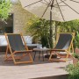 Klappbare Strandkörbe 2 Einheiten aus grauem Stoff von , Gartenstühle - Ref: Foro24-3214493, Preis: 101,25 €, Rabatt: %