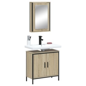 Sonoma oak plywood 2-piece bathroom furniture set by , Bathroom furniture - Ref: Foro24-3214781, Price: 115,37 €, Discount: %