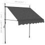 Manual retractable awning with LED anthracite gray 200 cm by vidaXL, Awnings - Ref: Foro24-145864, Price: 109,48 €, Discount: %