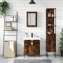 Set de muebles baño 3 pzas madera contrachapada roble ahumado de , Muebles de baño - Ref: Foro24-3214797, Precio: 179,26 €, D...