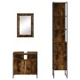 Set de muebles baño 3 pzas madera contrachapada roble ahumado de , Muebles de baño - Ref: Foro24-3214797, Precio: 179,26 €, D...