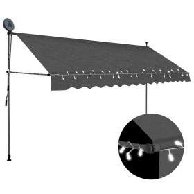 Manual retractable awning with LED anthracite gray 350 cm by vidaXL, Awnings - Ref: Foro24-145867, Price: 141,99 €, Discount: %