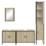 Sonoma oak plywood 4-piece bathroom furniture set by , Bathroom furniture - Ref: Foro24-3214811, Price: 279,80 €, Discount: %