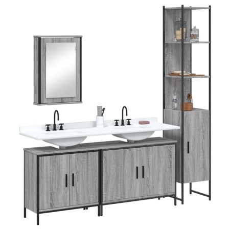 Badezimmermöbel-Set, 4-teilig, sonomagraues Sperrholz von , Badezimmermöbel - Ref: Foro24-3214813, Preis: 236,93 €, Rabatt: %