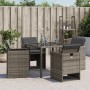 Gartensessel mit Kissen 4 Einheiten graues synthetisches Rattan von , Gartenstühle - Ref: Foro24-4007437, Preis: 214,74 €, Ra...