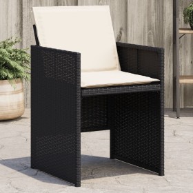 Gartenstühle mit Kissen, 4 Stück, schwarzes synthetisches Rattan von , Gartenstühle - Ref: Foro24-4007435, Preis: 208,99 €, R...