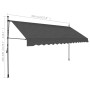 Manual retractable awning with LED anthracite gray 350 cm by vidaXL, Awnings - Ref: Foro24-145867, Price: 141,99 €, Discount: %