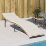 Lounger with beige synthetic rattan cushion 55x199x50 cm by , Loungers - Ref: Foro24-368248, Price: 125,33 €, Discount: %