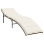 Lounger with beige synthetic rattan cushion 55x199x50 cm by , Loungers - Ref: Foro24-368248, Price: 125,33 €, Discount: %