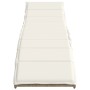 Lounger with beige synthetic rattan cushion 55x199x50 cm by , Loungers - Ref: Foro24-368248, Price: 125,33 €, Discount: %