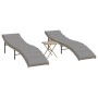 Sun loungers with table 2 units beige synthetic rattan by , Loungers - Ref: Foro24-368255, Price: 241,26 €, Discount: %