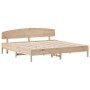 Bed frame with solid pine wood headboard 180x200 cm by , Beds and slatted bases - Ref: Foro24-3207197, Price: 173,09 €, Disco...