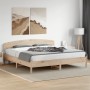 Bed frame with solid pine wood headboard 180x200 cm by , Beds and slatted bases - Ref: Foro24-3207197, Price: 173,09 €, Disco...