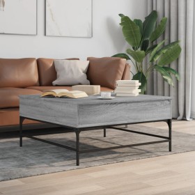 Sonoma gray metal engineered wood coffee table 95x95x45 cm by , Coffee table - Ref: Foro24-3217067, Price: 111,99 €, Discount: %