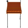 Toldo manual retráctil con LED naranja y marrón 100 cm de vidaXL, Toldos - Ref: Foro24-145876, Precio: 83,33 €, Descuento: %