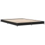 Estructura de cama madera de ingeniería y metal negro 140x200cm de , Camas y somieres - Ref: Foro24-845146, Precio: 96,96 €, ...