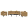 Brown velvet 3-piece sofa set with cushions by , Sofas - Ref: Foro24-3209256, Price: 712,86 €, Discount: %