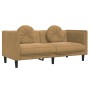 Brown velvet 3-piece sofa set with cushions by , Sofas - Ref: Foro24-3209256, Price: 712,86 €, Discount: %