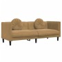 Brown velvet 3-piece sofa set with cushions by , Sofas - Ref: Foro24-3209256, Price: 712,86 €, Discount: %