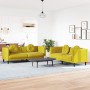 Yellow velvet 2-piece sofa set with cushions by , Sofas - Ref: Foro24-3209263, Price: 554,94 €, Discount: %