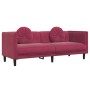 Sofa set with cushions 2 pieces red velvet by , Sofas - Ref: Foro24-3209261, Price: 585,24 €, Discount: %