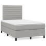 Box spring bed with light gray fabric mattress 120x190 cm by , Beds and slatted bases - Ref: Foro24-3269888, Price: 403,23 €,...