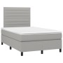 Cama box spring con colchón tela gris claro 120x190 cm de , Camas y somieres - Ref: Foro24-3269888, Precio: 405,63 €, Descuen...