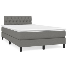 Cama box spring con colchón y LED tela marrón oscuro 120x190 cm de , Camas y somieres - Ref: Foro24-3270061, Precio: 385,55 €...