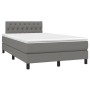 Cama box spring con colchón y LED tela marrón oscuro 120x190 cm de , Camas y somieres - Ref: Foro24-3270061, Precio: 385,39 €...