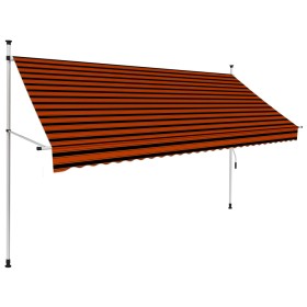 Toldo manual retráctil naranja y marrón 300 cm de vidaXL, Toldos - Ref: Foro24-145838, Precio: 109,99 €, Descuento: %