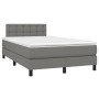 Cama box spring con colchón y LED tela marrón oscuro 120x190 cm de , Camas y somieres - Ref: Foro24-3270068, Precio: 378,11 €...