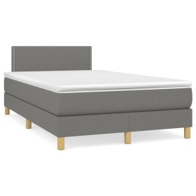 Cama box spring con colchón y LED tela marrón oscuro 120x190 cm de , Camas y somieres - Ref: Foro24-3270082, Precio: 384,54 €...