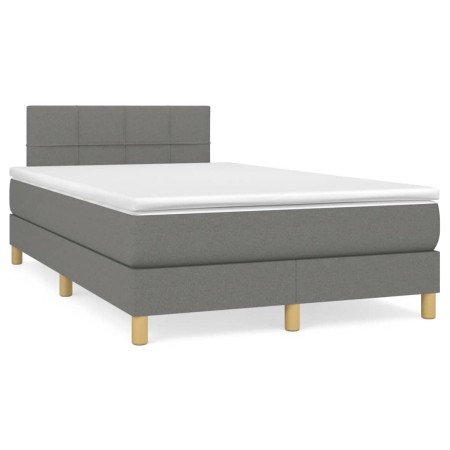 Cama box spring con colchón y LED tela marrón oscuro 120x190 cm de , Camas y somieres - Ref: Foro24-3270089, Precio: 384,95 €...